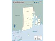 Rhode Island County Outline Wall Map