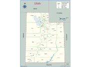 Utah County Outline Wall Map