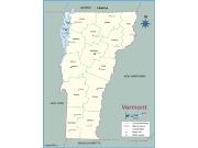 Vermont County Outline Wall Map