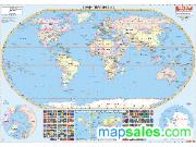 World Large Scale Wall Map from UniversalMap