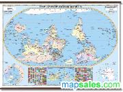 World Upside Down Wall Map from UniversalMap