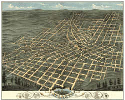 1871 Atlanta Antique Wall Map