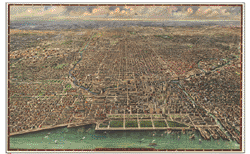 1916 Chicago Antique Wall Map