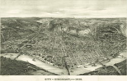 1900 Cincinnati Antique Wall Map