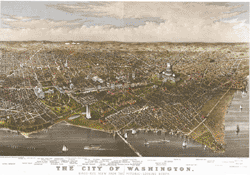1880 Washington DC Antique Wall Map