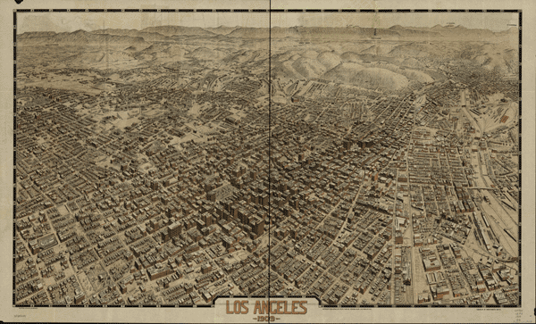 1909 Los Angeles Antique Wall Map