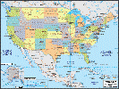 USA Political Wall Map