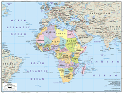 Africa Political Wall Map