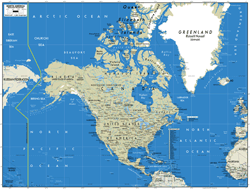 North America Simplified Wall Map