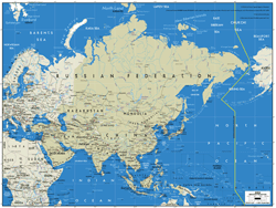 Asia Simplified Wall Map