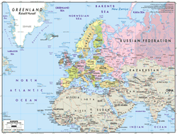 Europe Political Wall Map