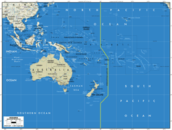 Australia Simplified Wall Map