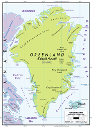 Greenland Political Wall Map