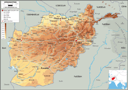 Afghanistan Physical Wall Map