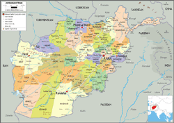 Afghanistan Political Wall Map