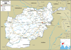 Afghanistan Road Wall Map