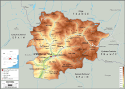 Andorra Physical Wall Map