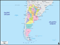 Argentina Political Wall Map