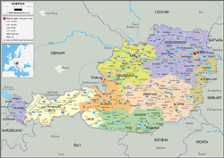 Austria Political Wall Map
