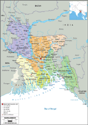 Bangladesh Political Wall Map