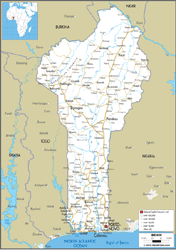 Benin Road Wall Map