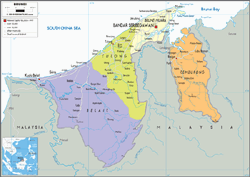 Brunei Political Wall Map