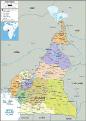 Cameroon Political Wall Map
