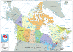 Canada Political Wall Map