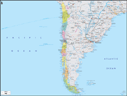 Chile Political Wall Map