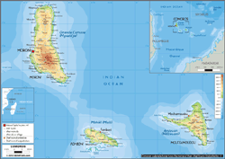 Comoros Physical Wall Map