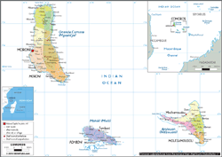 Comoros Political Wall Map