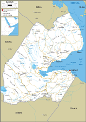 Djibouti Road Wall Map