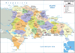 Dominican Republic Political Wall Map