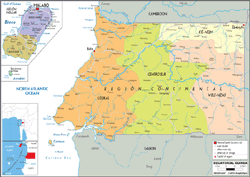 Equatorial Guinea Political Wall Map