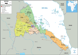 Eritrea Political Wall Map