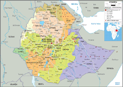 Ethiopia Political Wall Map