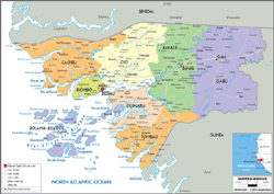 Guinea Bissau Political Wall Map