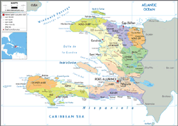 Haiti Political Wall Map