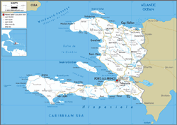 Haiti Road Wall Map