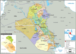Iraq Political Wall Map