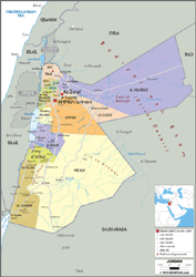 Jordan Political Wall Map