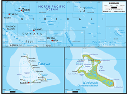 Kiribati Physical Wall Map