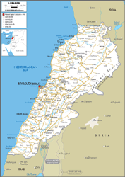 Lebanon Road Wall Map