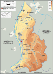 Liechtenstein Physical Wall Map