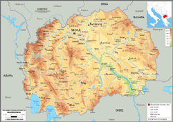 Macedonia Physical Wall Map