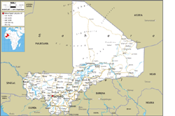 Mali Road Wall Map