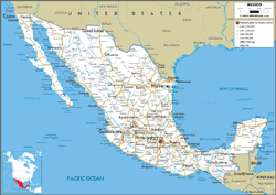 Mexico Road Wall Map