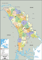 Moldova Political Wall Map