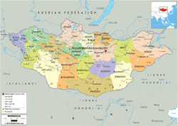 Mongolia Political Wall Map