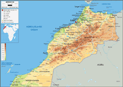 Morocco Physical Wall Map